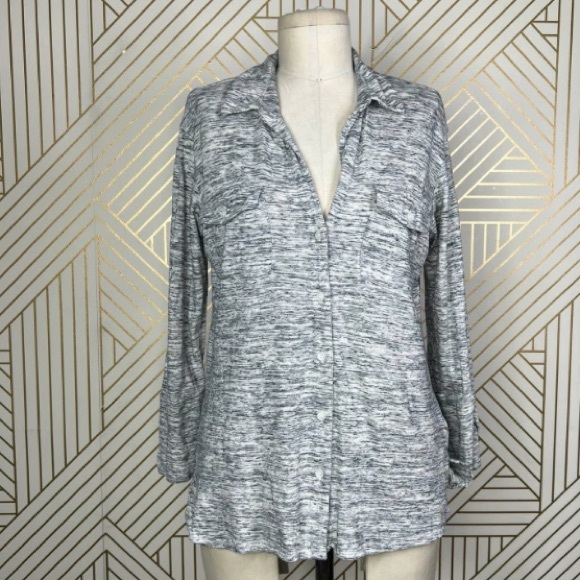 James Perse Large Melange  Knit Top 💯 Cotton - Picture 7 of 9